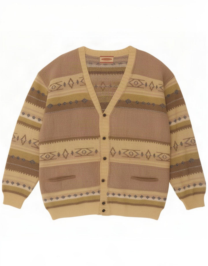 Settebello Cardigan pour homme grand marron géométrique