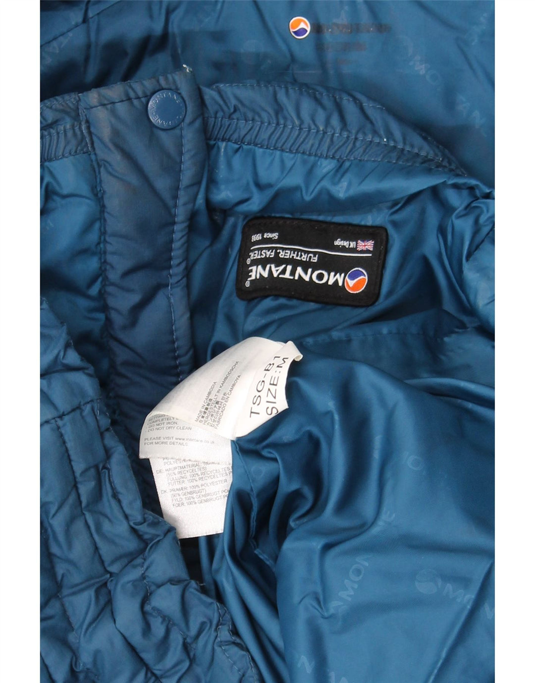 Montane Veste matelassée à capuche pour homme UK 38 Bleu moyen Polyester
