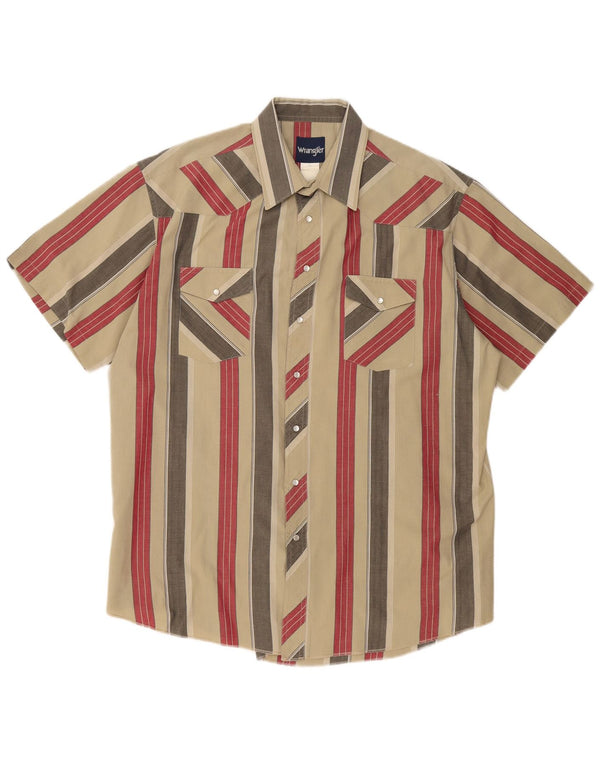 Wrangler Chemise à manches courtes pour homme 2XL Vert rayé