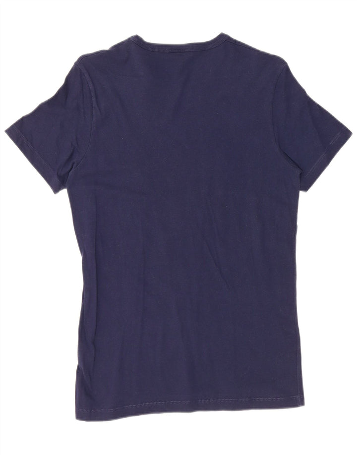 BENETTON Femmes Peanuts Graphic T-Shirt Top UK 10 Small Bleu Marine Coton