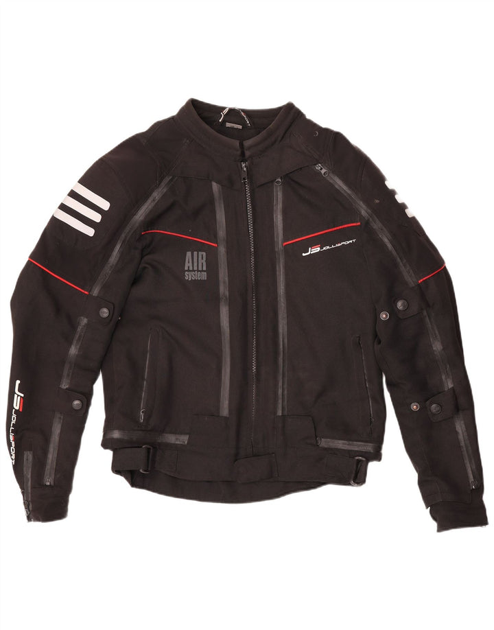 Jollisport Veste de moto Racer pour femme UK 16 Large Noir Polyester