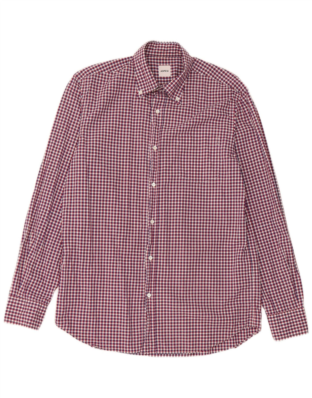 Aspesi Chemise Homme Taille 41 16 Grand Coton Vichy Rouge