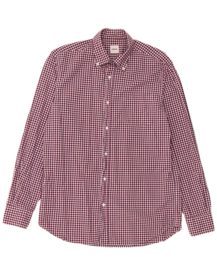 Aspesi Chemise Homme Taille 41 16 Grand Coton Vichy Rouge