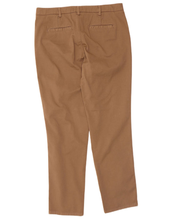 Benetton Pantalon Chino Droit Femme UK 12 Moyen W32 L28 Coton Beige