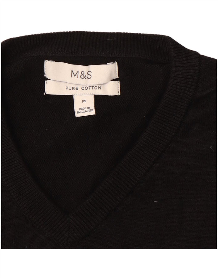 Marks & Spencer Pull col V Homme Noir Moyen Coton
