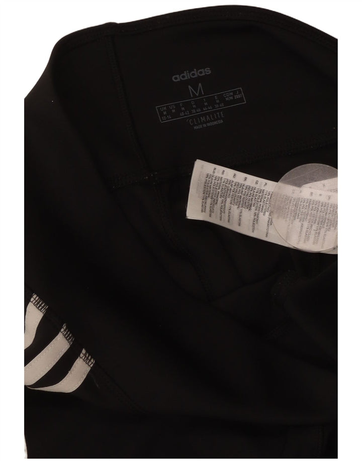 ADIDAS Femmes Climalite Leggings UK 12/14 Moyen Noir Polyester