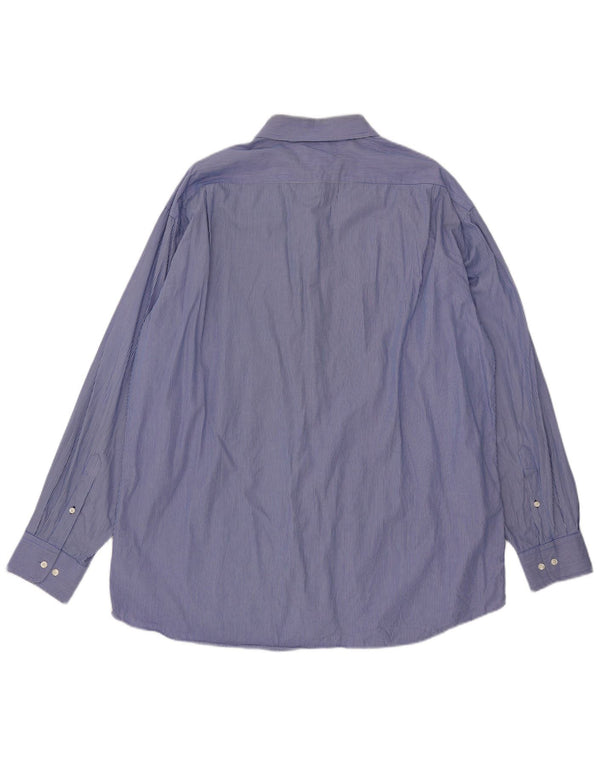 Tommy Hilfiger Mens Regular Fit Shirt Size 17 1/2 XL Blue Pinstripe Cotton