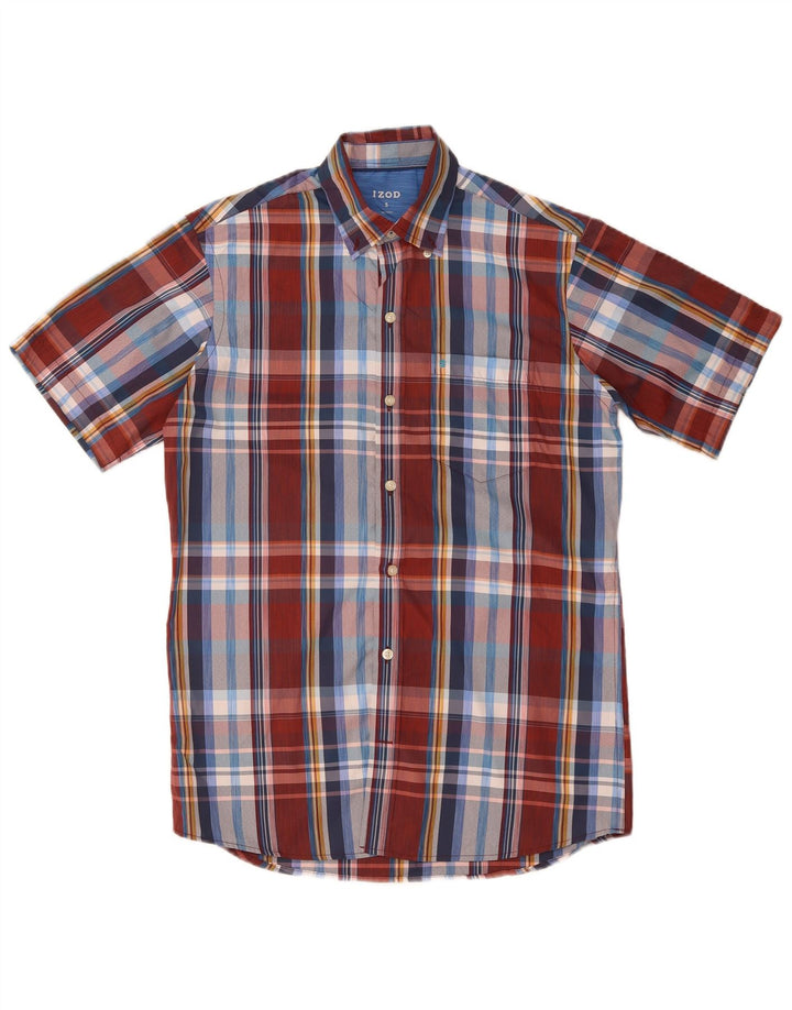 Izod Chemise à Manches Courtes Homme Petit Carreau Multicolore Polyester