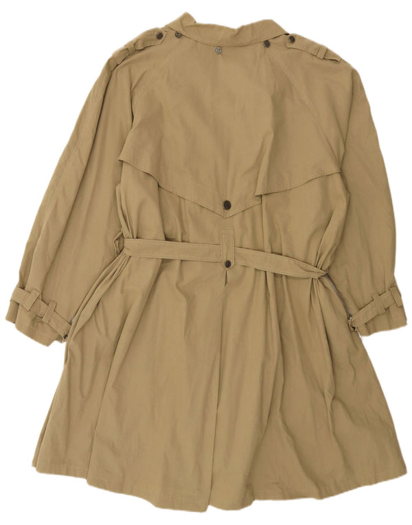 vintage Femme Loose Fit Trench Coat IT 42 Coton Kaki Moyen
