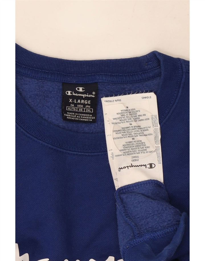 Champion Sweat-Shirt Graphique Homme XL Bleu Coton