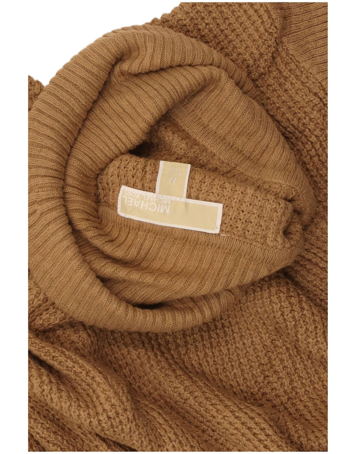 MICHAEL KORS Pull col roulé pour femme UK 12 Coton beige moyen