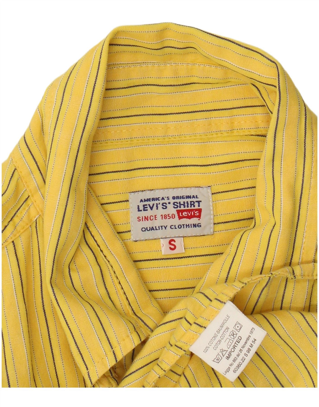 Levi's Chemise Small Jaune Rayé Coton Homme