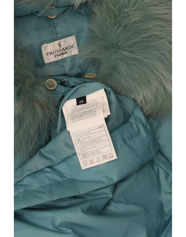 Trussardi Manteau Rembourré IT 48 XL Turquoise Polyester |