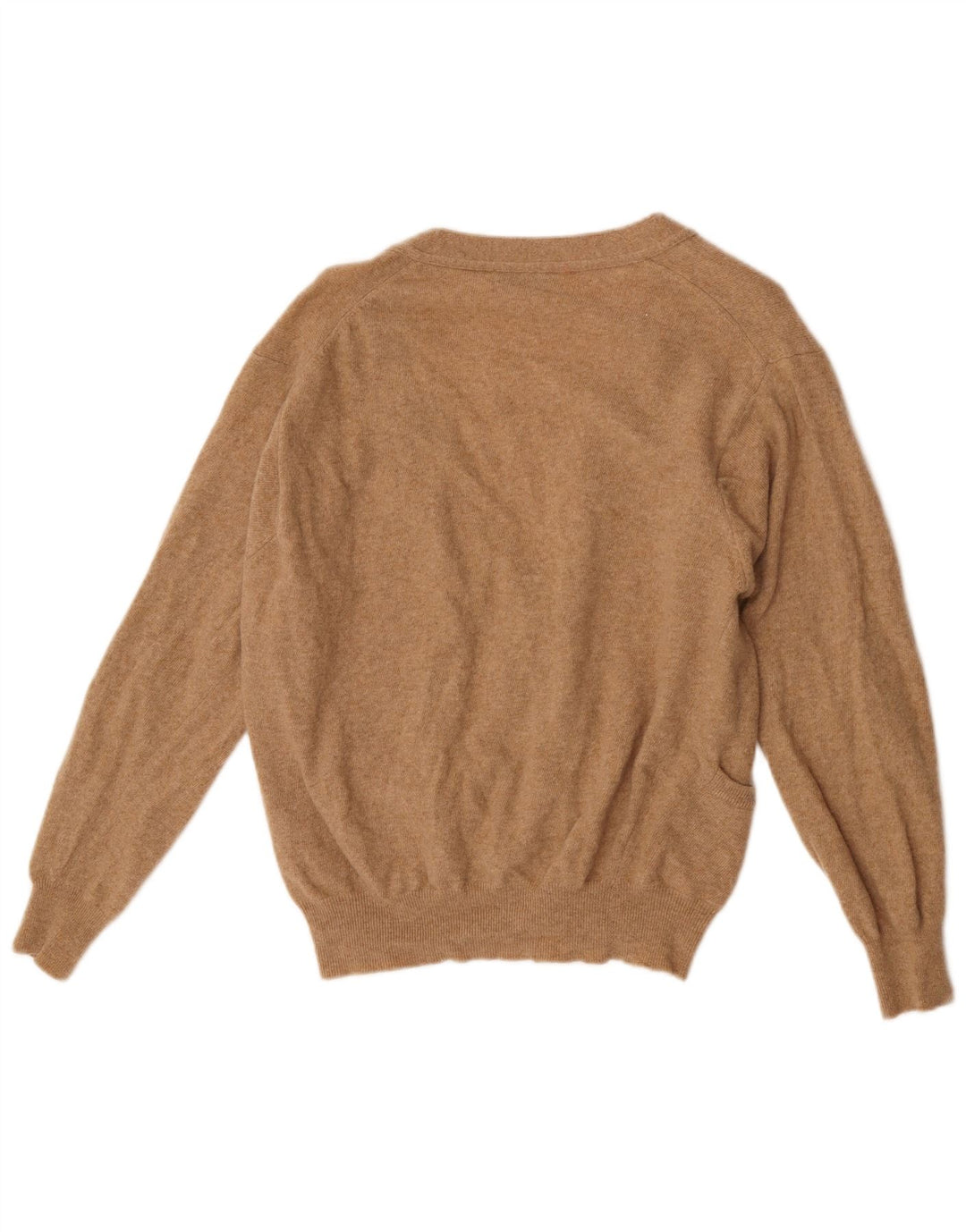 Benetton Cardigan Femme Pull UK 16 Large Marron Laine d'Agneau