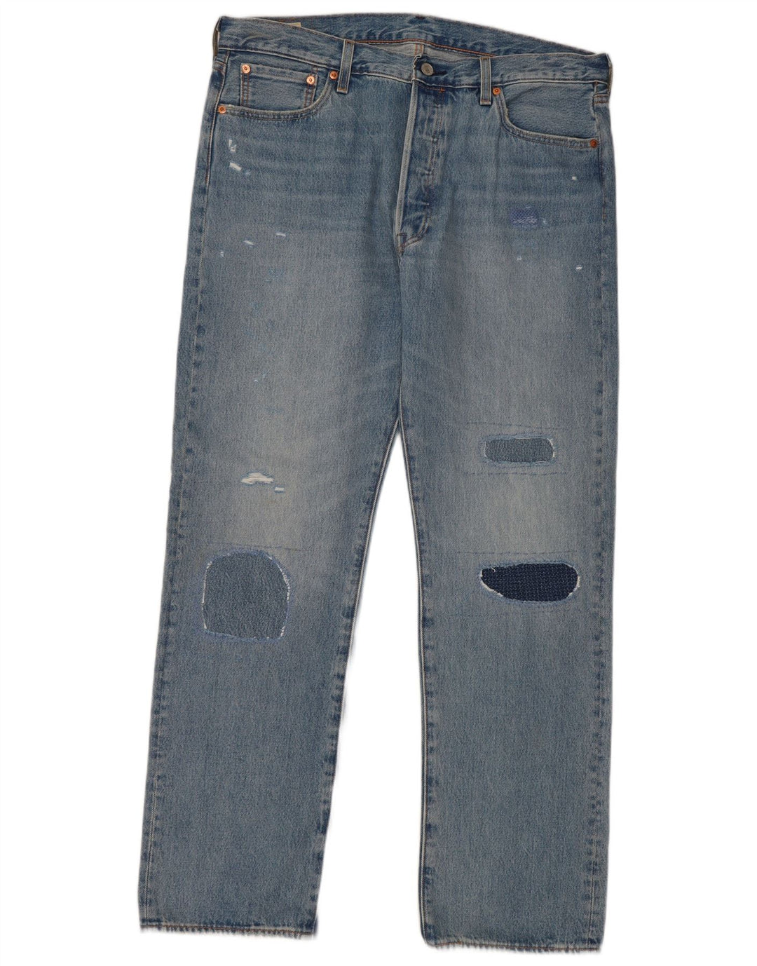 Levi's Jean Droit 501 Homme W36 L32 Bleu Patchwork Coton