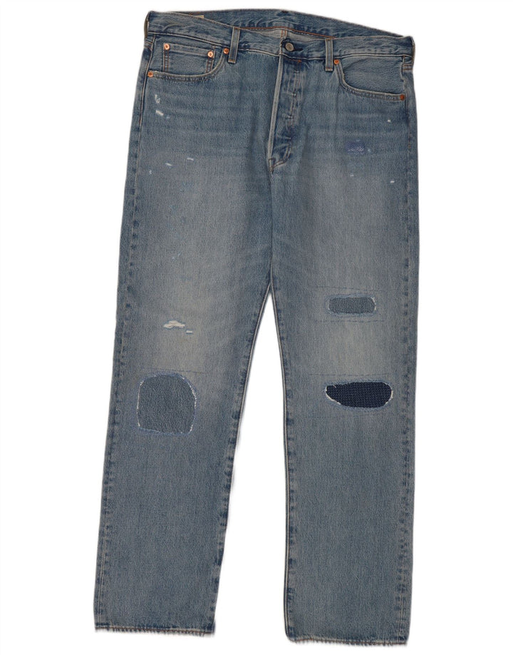 Levi's Jean Droit 501 Homme W36 L32 Bleu Patchwork Coton
