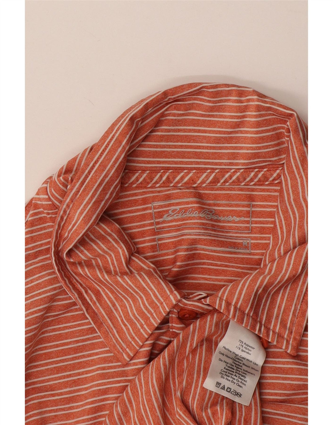 Eddie Bauer Polo Homme Rayé Orange Moyen Polyester