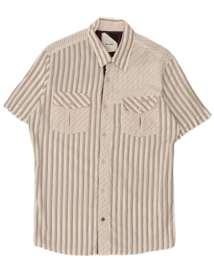 Billabong Chemise à manches courtes pour hommes Petit coton rayé blanc