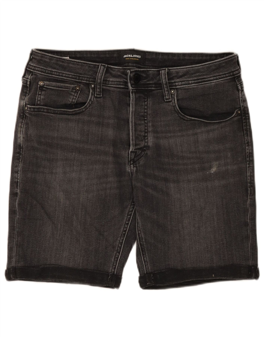 JACK & JONES Short en Jean Homme Medium W32 Gris Coton