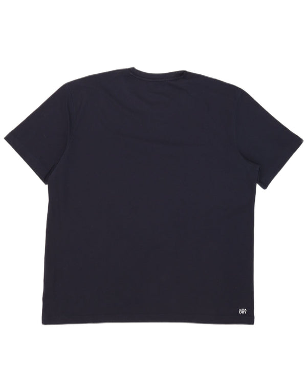 Lacoste T-Shirt Homme Top Taille 6 XL Bleu Marine Coton