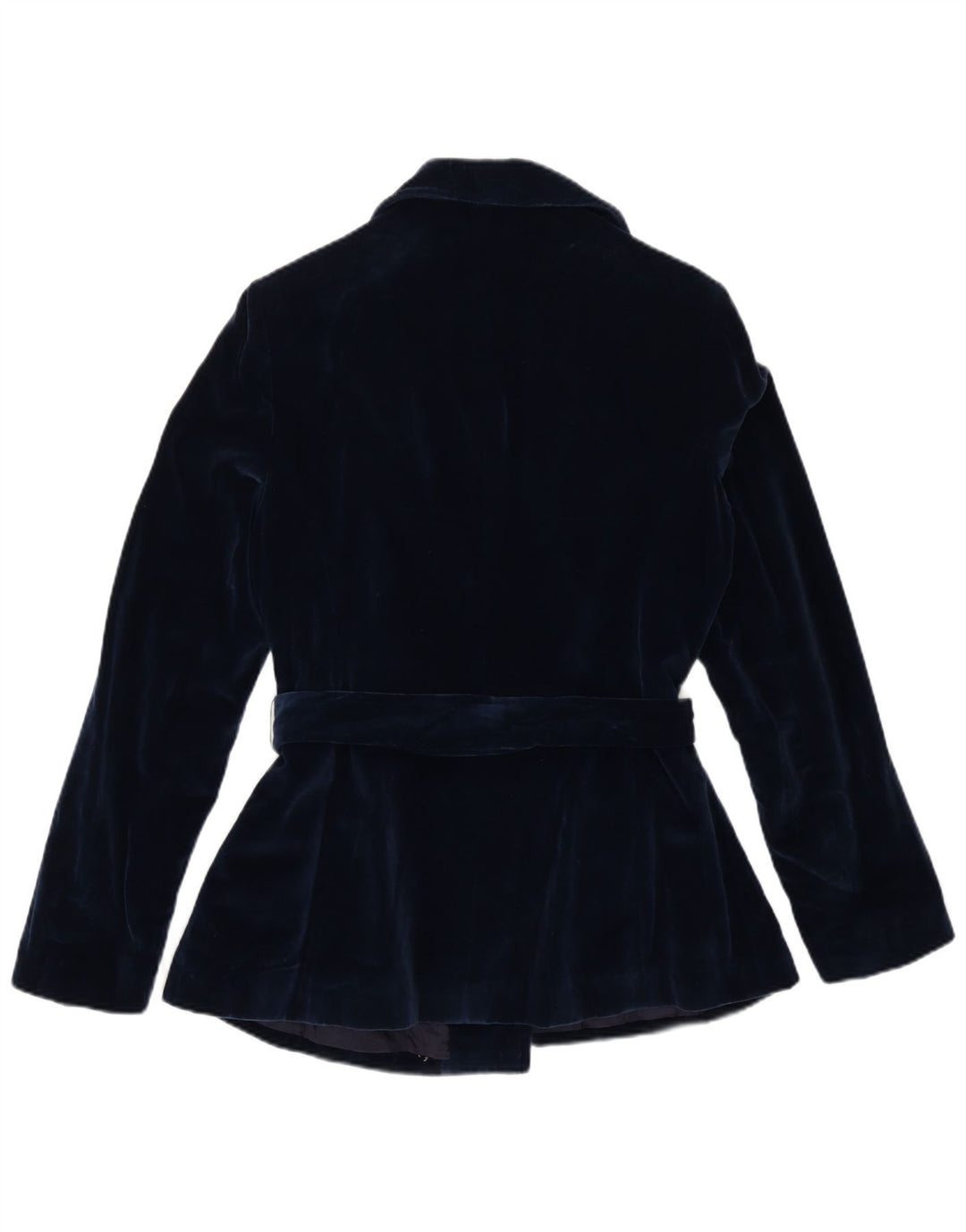 Veste Blazer Velours Femme Vintage UK 12 Bleu Marine Moyen