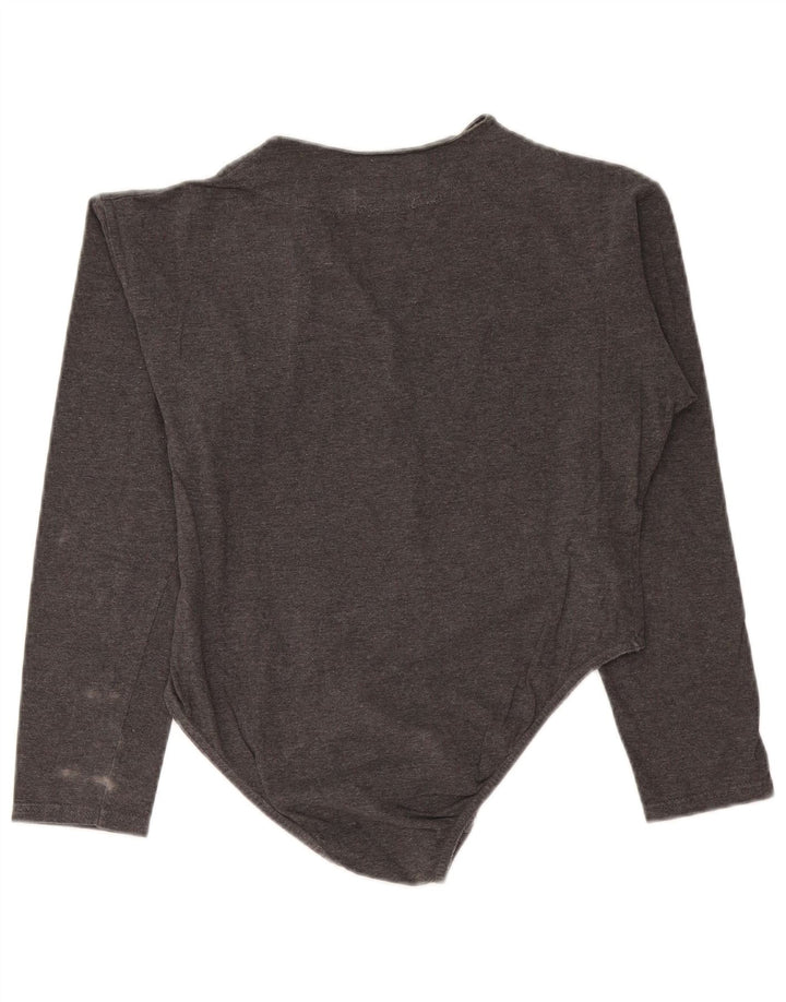 vintage Womens Body UK 12 Coton Gris Moyen