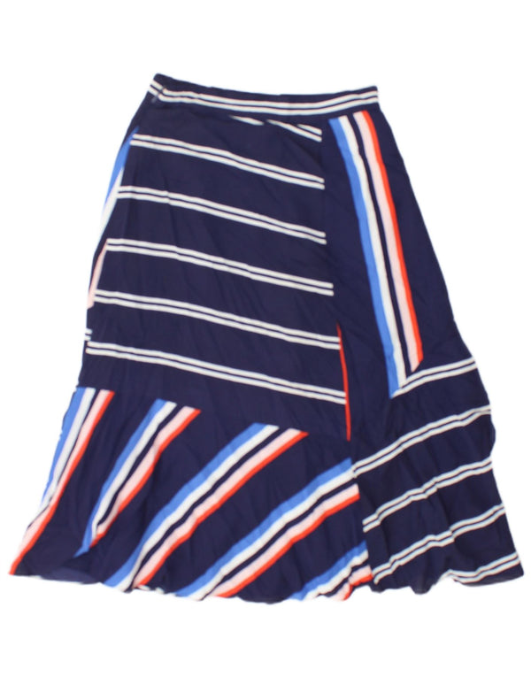 Whistles Jupe trapèze pour femme UK 6 XS W24 Bleu marine rayé en polyester
