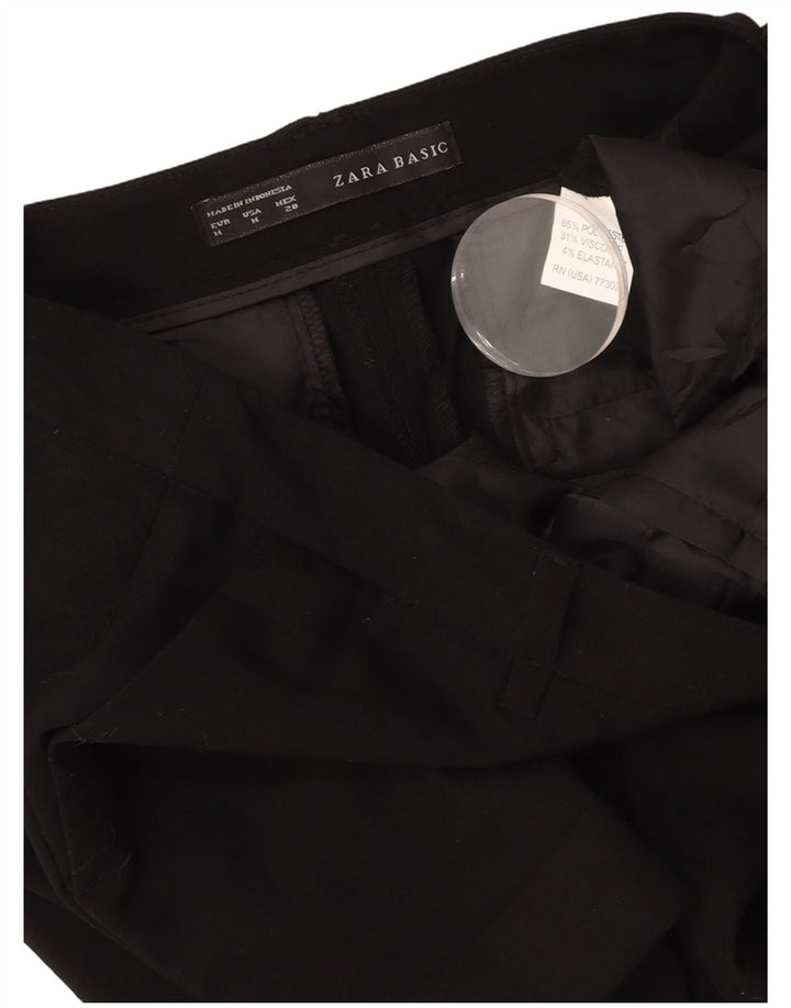 ZARA Short Chino Femme Moyen W28 Noir Polyester