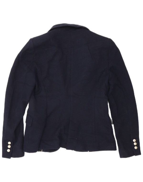 Zara Femme 1 Bouton Blazer Veste UK 14 Grand Bleu Marine Polyester