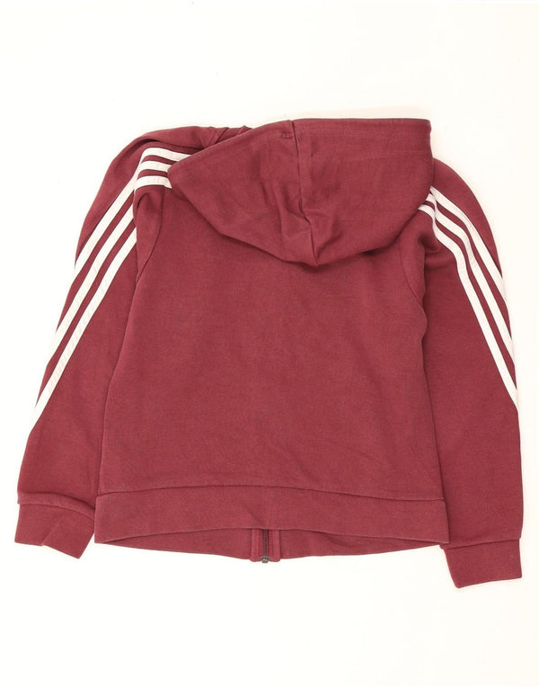 Adidas Pull à capuche zippé pour femme UK 4/6 XS en coton bordeaux