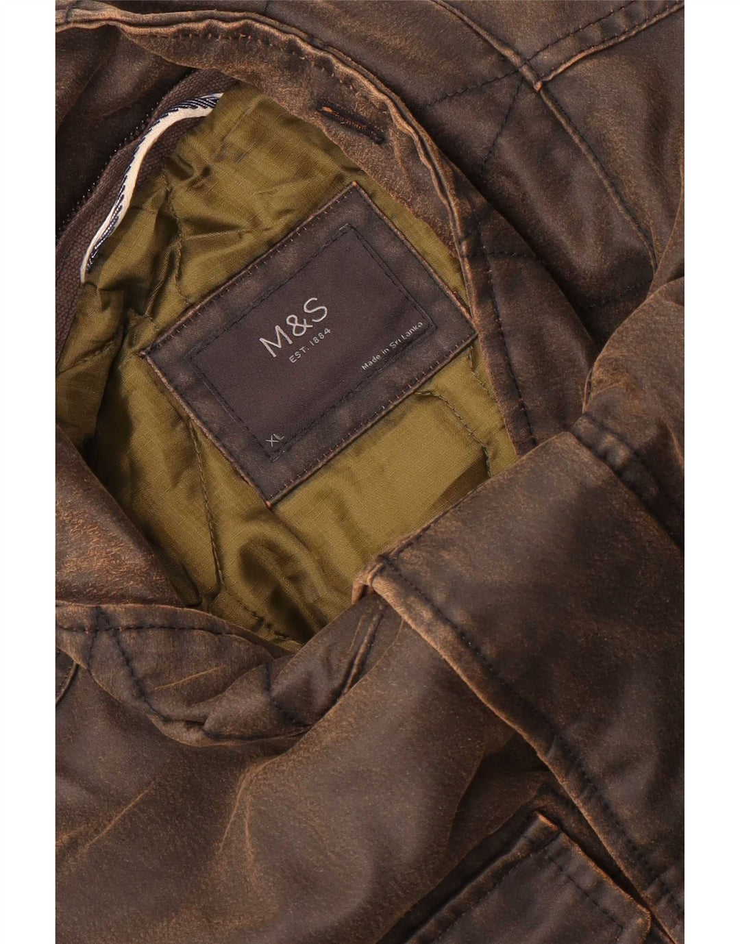Marks & Spencer Veste en coton ciré pour homme UK 42 XL Marron