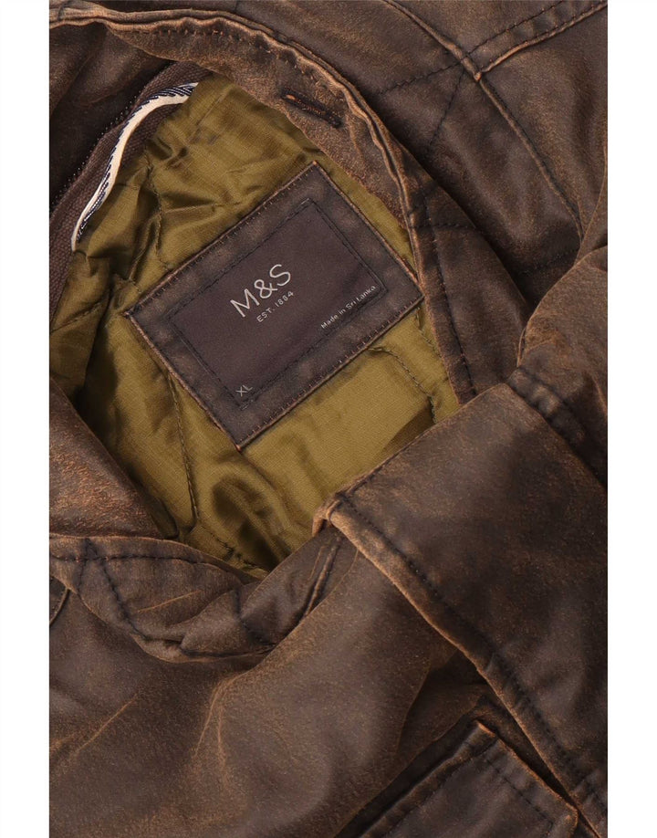 Marks & Spencer Veste en coton ciré pour homme UK 42 XL Marron