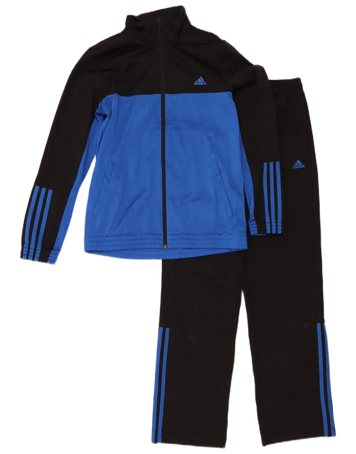 ADIDAS Boys Full Tracksuit 13-14 Years  Black Colourblock Polyester