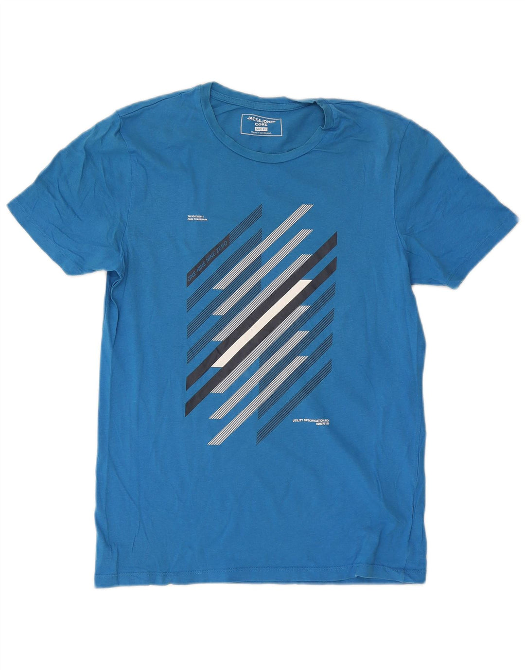 Jack & Jones T-shirt graphique coupe slim pour homme, grand bleu, coton