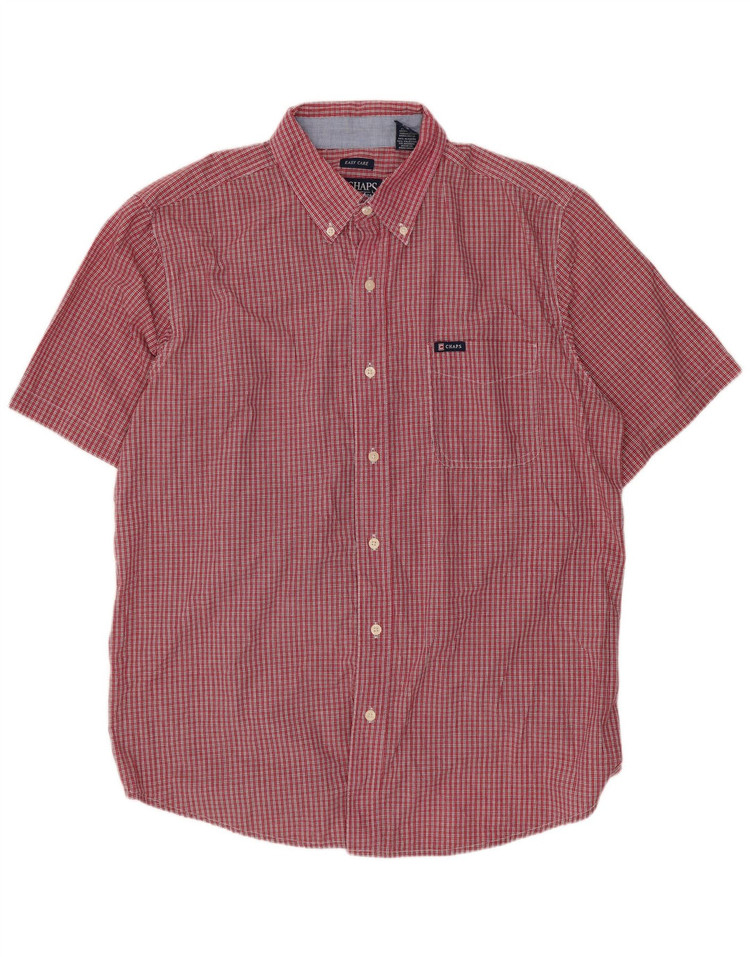 Chaps Chemise à manches courtes pour homme en coton vichy rouge
