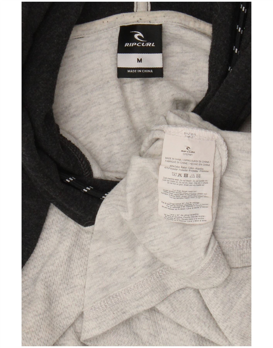 Rip Curl Haut à capuche pour hommes à manches longues en coton color block gris moyen