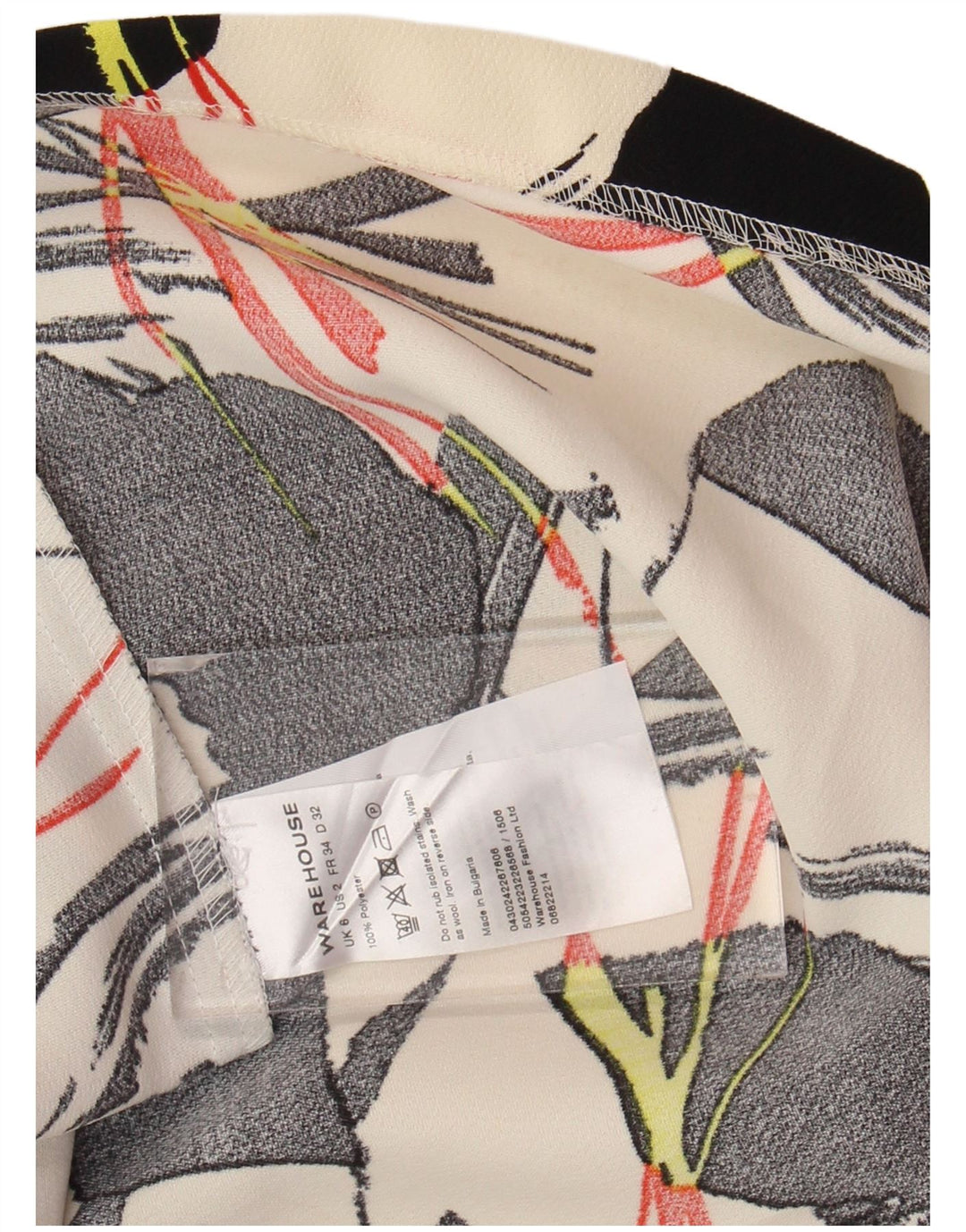 WAREHOUSE Jupe trapèze pour femme UK 6 XS W25 Polyester floral blanc cassé