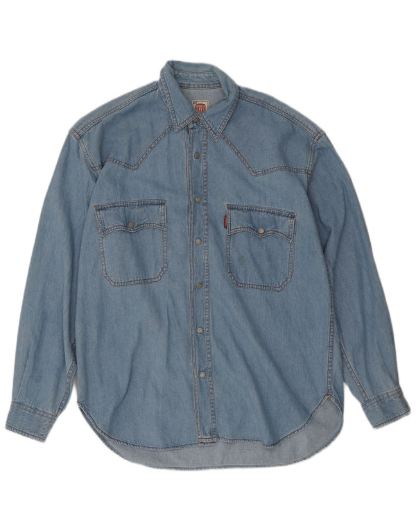 Casucci Chemise en Jean Bleu Moyen Coton Homme