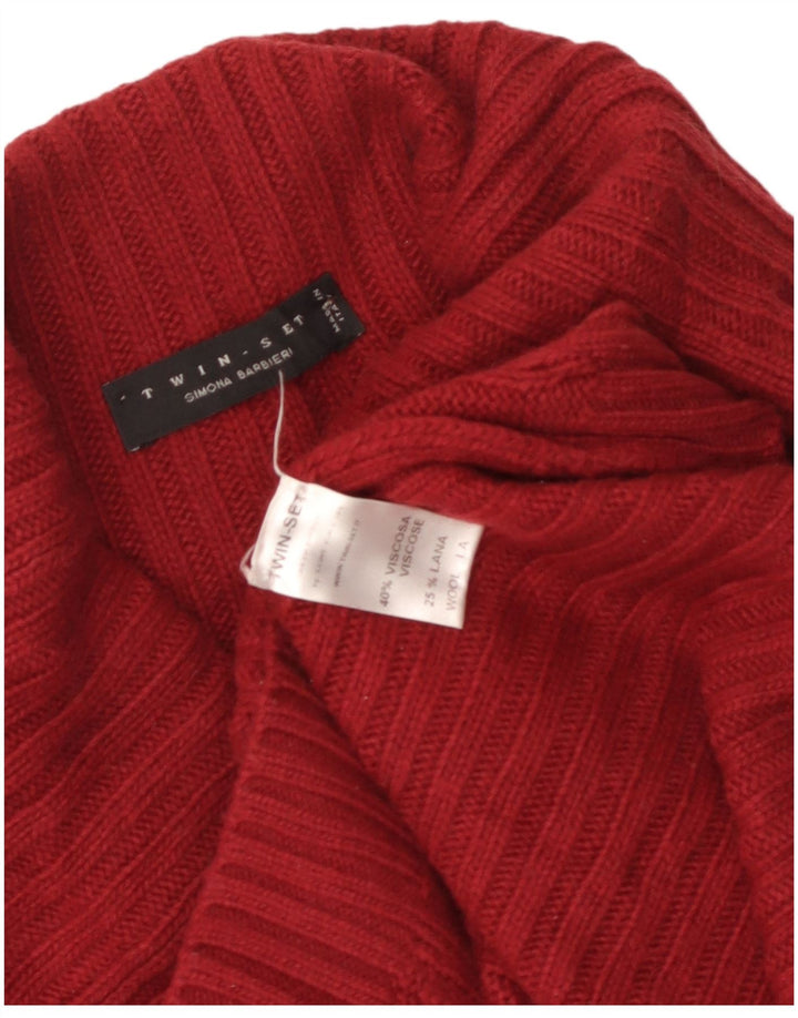 Simona Barbieri Robe pull à col roulé Twin-Set pour femme UK 12 Rouge moyen