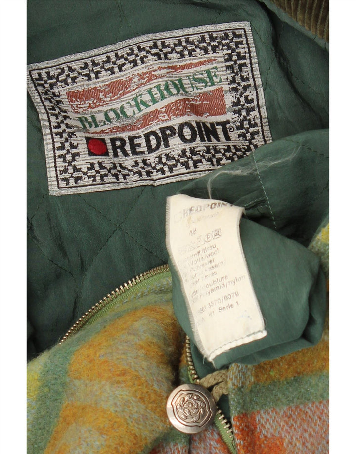 Redpoint Manteau Coupe-Vent Homme IT 48 Vert Moyen Géométrique Laine Aztèque