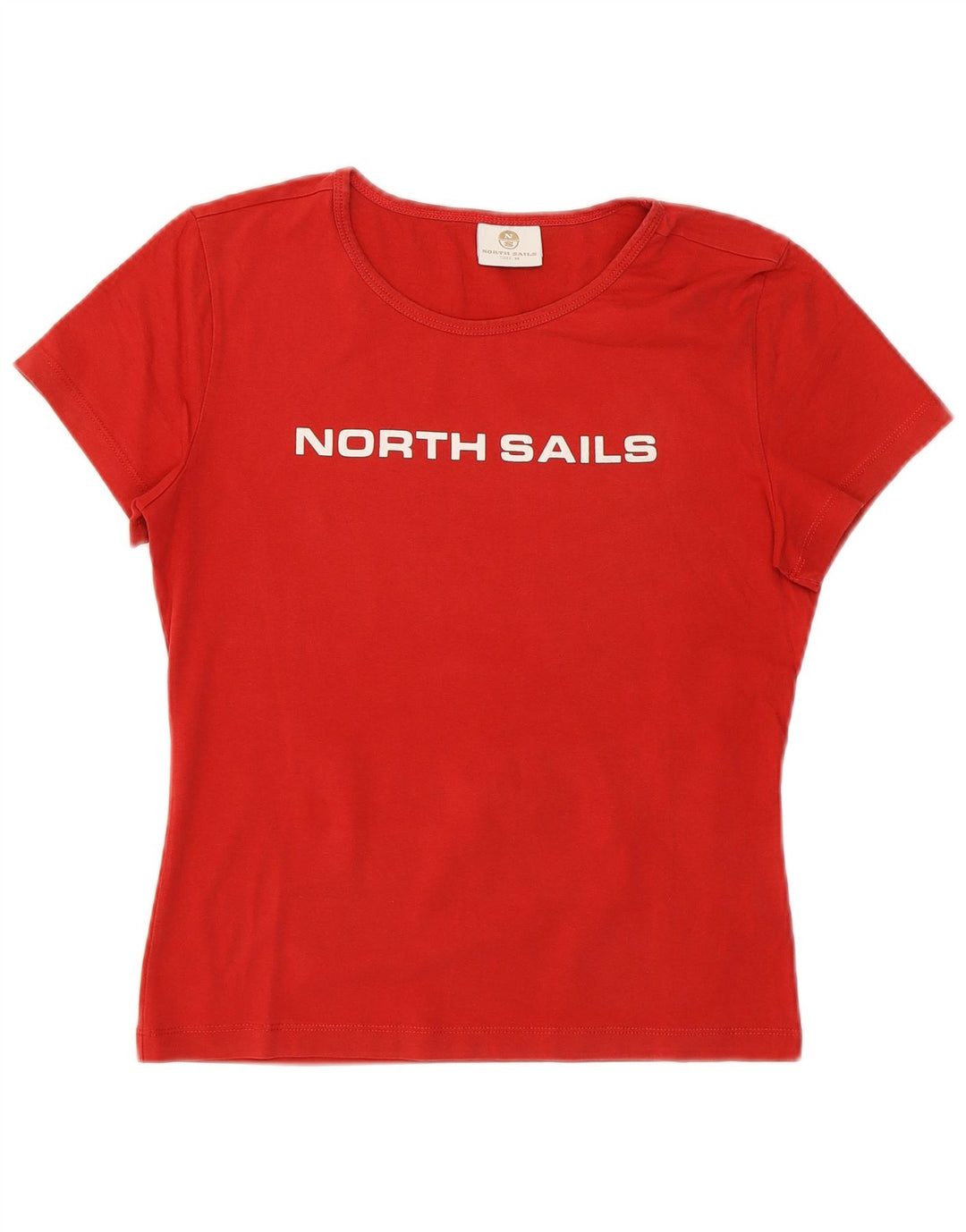 NORTH SAILS T-shirt court graphique pour femme UK 12 en coton rouge moyen