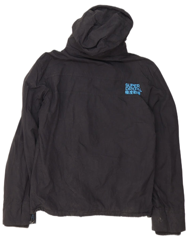 Superdry Veste coupe-vent à capuche graphique pour hommes UK 42 XL Nylon noir