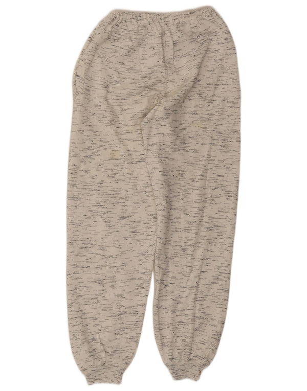 VINTAGE Pantalon de survêtement femme Joggers UK 8 Small Off White Fleckled