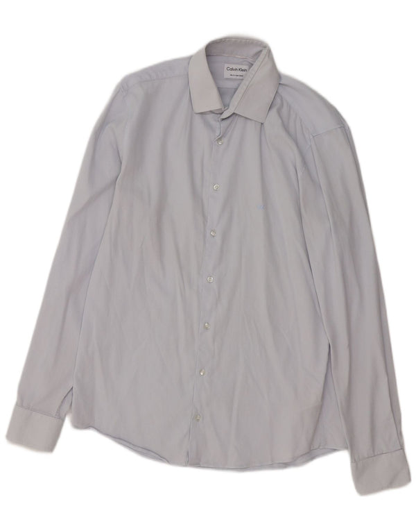 Calvin Klein Chemise Slim Fit Homme Taille 39 Coton Bleu Moyen