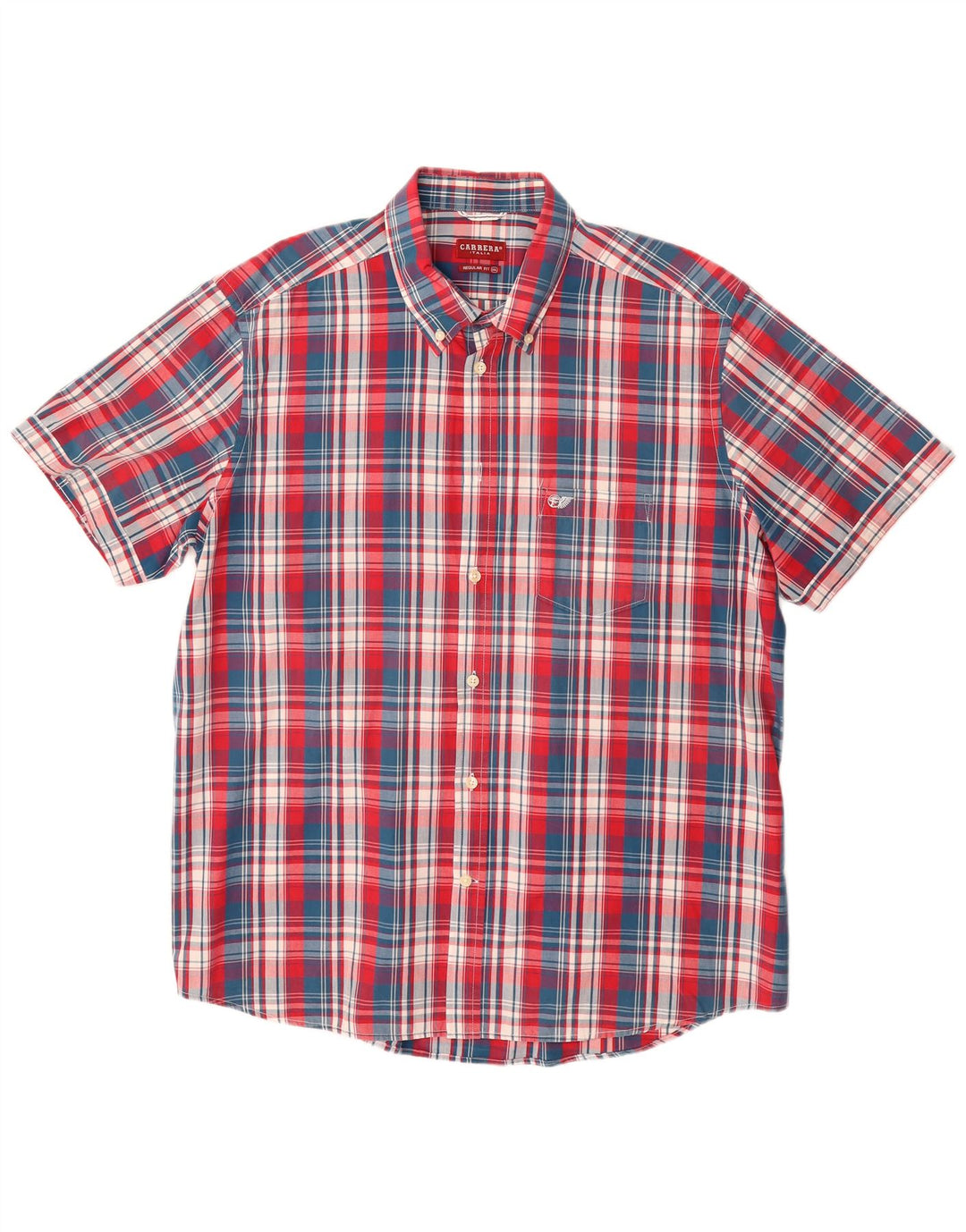 CARRERA Mens Regular Fit Short Sleeve Shirt 2XL Multicoloured Check Cotton