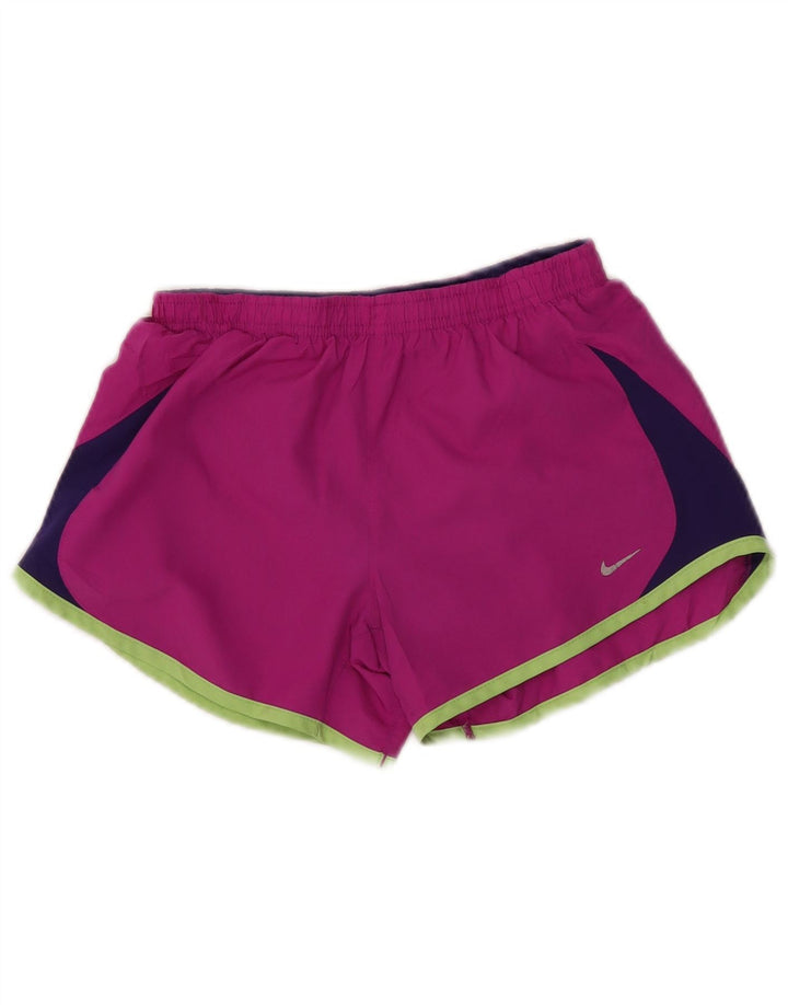 Nike Short de sport pour femme UK 12 Polyester color block rose moyen