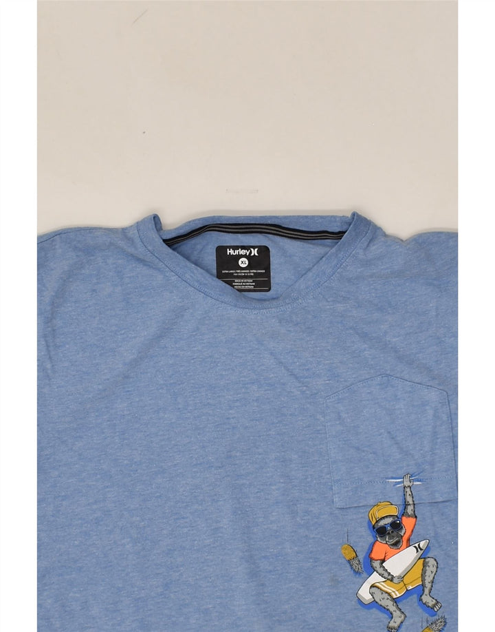 HURLEY Boys Graphic T-Shirt Top 13-14 Years XL  Blue Cotton | Vintage Hurley | Thrift | Second-Hand Hurley | Used Clothing | Messina Hembry 