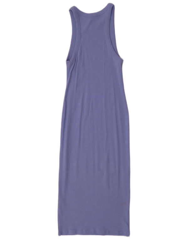 Zara Robe moulante sans manches pour femme UK 12 Coton violet moyen