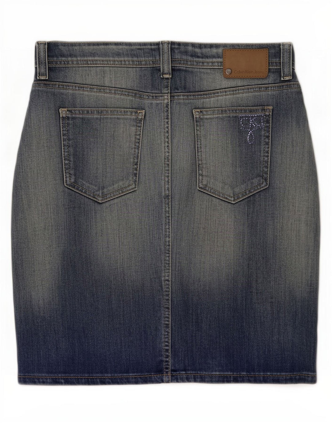 Calvin Klein Jupe en Jean Femme Medium W29 Bleu Coton