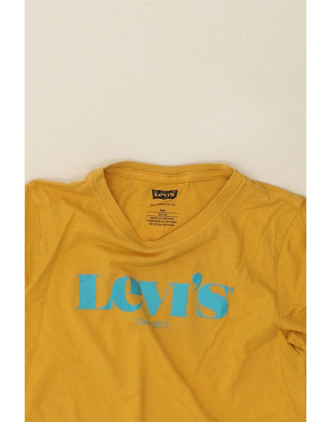 LEVI'S Boys Graphic T-Shirt Top 13-14 Years Yellow Cotton | Vintage Levi's | Thrift | Second-Hand Levi's | Used Clothing | Messina Hembry 